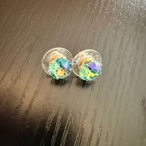 Vintage Iridescent Crystal Stud Earrings